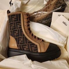 Fendi Combat Boots. Brand New Never Worn. My Legs Are To Skinny For These. Designer Beige Boots For Fall, Fendi Combat Boots, Fendi Boots, Black Catsuit, Boots Mens, Fendi Shoes, Moto Boots, Catsuit, Boots Men