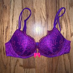 Brand New Condition, Never Worn. 32 B. Purple Underwire Bra Partially Lined, Purple Underwire Bra For Party, Purple Partially Lined Underwire Bra, Fitted Purple Bra Partially Lined, Fitted Partially Lined Purple Bra, Victoria's Secret Purple Party Bra, Victoria's Secret Purple Bra For Party, Purple Underwire Bra For Night Out, Purple Push-up Bra With Padded Cups