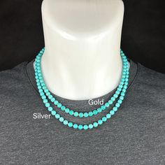 You can visit the site to see other necklaces, bracelets and earrings; https://www.etsy.com/shop/sethajewellery Simple short choker necklace for unisex made of natural Turquoise beads in blue. Choker Necklace; - 6mm Turquoise stones were used. - You can buy the turquoise necklace in silver or gold options. - Silver or Gold Claw Closure as per your choice. - Necklace String; Designed with Stainless Steel Wire. It is 1st class, highest quality material. Total length of the Choker Necklace You See Adjustable Turquoise Necklace With 8mm Beads, Turquoise Necklaces With 8mm Round Beads, Turquoise Necklaces With 8mm Beads, Turquoise Necklace With 8mm Round Beads, Turquoise Beaded Necklaces With 8mm Beads, Turquoise Beaded Necklace With 8mm Beads, Turquoise Jewelry With 8mm Round Beads, Turquoise 8mm Beads For Jewelry Making, Handmade Blue Turquoise Choker Necklace