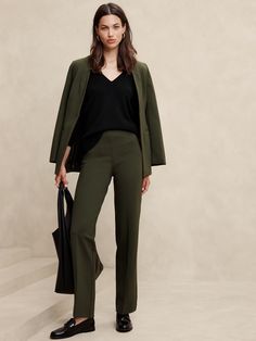 Ponte Straight Pant | Banana Republic Factory Banana Republic Factory, Straight Pants, Brands Outlet, Winter Looks, Perfect Pair, Banana Republic, Stretch Fabric, Full Length, Pants For Women