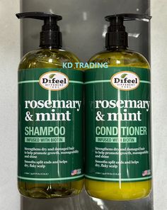 MADE IN USA ~ GUARANTEED DELIVERY ~ SAME DAY EXPEDITED SHIPPINGh ROSEMARY & MINT SHAMPOO + CONDITIONER INFUSED WITH BIOTIN Strengthening dry and damaged hair to help promote growth, manageability and shine Smooths split ends and helps dry, flaky scalp  For All Hair Types Paraben & Phthales free Color Safe Formula Made in USA Hair Shampoo For Growth, Best Shampoo And Conditioner For Curly, Shampoo And Conditioner For Hair Growth, The Best Shampoo And Conditioner, Beauty Recommendations, Dry Flaky Scalp, Rosemary Mint Shampoo, Curly Hair Growth, Rosemary Shampoo