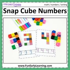 the free printable snap cube numbers activity for kids