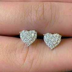 (eBay) Find many great new & used options and get the best deals for 4.00Ct Round VVS1 Moissanite Heart Shape Stud Earrings 14K White Gold Plated at the best online prices at eBay! Free shipping for many products! Heart Diamond Earrings, Heart Halo, Halo Earrings, Color Stones, Heart Diamond, Heart Stud Earrings, Jewelry Manufacturers, Heart Studs, Heart Earrings Studs