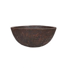 an old wooden bowl on a white background