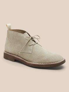 Brendt Suede Crepe-Sole Chukka Boot | Banana Republic Beige Suede High-top Desert Boots, Beige High-top Suede Desert Boots, Beige Lace-up Desert Boots With Suede Lining, Casual Chukka Boots With Stitched Sole For Outdoor, Beige Desert Boots With Stitched Sole And Round Toe, Beige Desert Boots With Textured Sole And Round Toe, Beige Desert Boots With Stitched Sole, Casual Desert Boots With Stitched Sole For Outdoor, Beige Desert Boots With Textured Sole