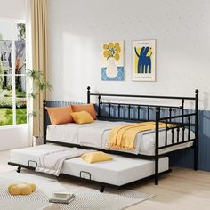 a day bed with pull out trundle and mattress