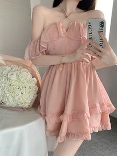 Elegant Boho Dress, Fluffy Dress, French Women Style, Dress Party Night, Lace Chiffon, Beach Wear Dresses, Pink Ruffle, Fairy Dress, Sweet Dress