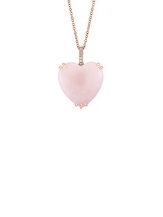 Complete Any Look On A Romantic Note With This Gorgeous Rose Gold Necklace. It Features A Heart-Shaped Pink Opal Pendant That Is Hung On A Diamond-Studded Loop. Pink Opal, 8.75 Tcw Diamond, 0.04 Tcw Diamond Color: Hi Diamond Clarity: I1-I2 14k Rose Gold Lobster Clasp Made In Usa Size Length, About 16" With 2" Extender Pendant Size, About 0.97" Please Note: Warranty Services Are Provided Exclusively By Ef. Center Core - Jewelry Trunk > Saks Off 5th. Effy. Romantic Notes, Diamond Heart Pendant Necklace, Rose Gold Pink, Heart Pendant Diamond, Pink Opal, Opal Pendants, Rose Gold Necklace, Diamond Color, Diamond Heart