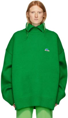 ADER error Green Wool Truck Logo Turtleneck Green Wool Sweater With Ribbed Collar, Green Outerwear With Ribbed Collar For Winter, Streetwear Turtleneck Sweater With Ribbed Collar, Green Long Sleeve Polo Sweater With Ribbed Cuffs, Turtleneck Sweater With Ribbed Collar For Streetwear, Green Sweater With Ribbed Cuffs For Work, Green Wool Outerwear With Ribbed Cuffs, Winter Green Polo Sweater With Ribbed Cuffs, Green Winter Polo Sweater With Ribbed Cuffs