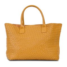 The Destarina Tote Bag Is Made With An Interwoven Pattern Of Smooth Fine-Grain Sheep Leather. This Lighter Weight Leather Allows This Handbag To Provide Comfort For All Day Use. This Is A Great Bag For Travel, A Day At The Beach, Or For The Daily Duties Of A Mom. The Sheep Leather Is A Canary Tone With A Beige Interior Lining. Also Comes With A Small Zippered Wristlet Made Out Of The Same Sheep Leather. Details: 100% Fine-Grain Sheep Leather 18”L X 7”W X 12”H Delicate Interwoven Pattern Matching Luxury Travel Bag With Braided Handles, Luxury Shoulder Bag With Braided Handles For Errands, Luxury Bags With Braided Double Handles, Luxury Tote Bag With Braided Handles, Luxury Shoulder Bag With Braided Handles For Daily Use, Luxury Satchel Bag With Braided Handles, Yellow Top Handle Shoulder Bag With Braided Handles, Luxury Satchel With Braided Handles For Errands, Shopping Bags With Braided Top Handles