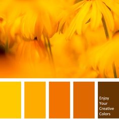 yellow and brown color scheme with the words enjoy your creative colors