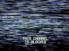 the words that channel is blocked are displayed in front of an image of blue and black lines