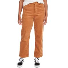 evo.com | Brixton Chinos > Feel great in 100% cotton pants with the Brixton Victory Pants. Contrast Topstitch Leg Opening 16" Heavy Enzyme Stone Wash 11-oz 100% Cotton Bull Denim Inseam 27" | Women's Brixton Victory Pants 2021 - 31 Orange | Cotton/Denim Casual High-waisted Cotton Work Pants, Fall Cotton High-waisted Chinos, Fall High-waisted Cotton Work Pants, Fall Cotton High-waisted Work Pants, Relaxed Fit Cotton Bottoms For Fall, Fall Cotton Ankle-length Pants, Cotton Ankle-length Pants For Fall, Cotton Pants, Feeling Great