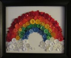 there is a rainbow made out of buttons