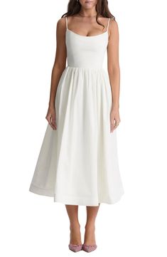 HOUSE OF CB Lolita Corset Cotton Blend Fit & Flare Dress | Nordstrom Casual Chique Stijl, Midi Sundress, Timeless Dress, Elegant Dresses For Women, Cotton Midi Dress, Linnet, Midi Dress Sleeveless, Elegant Dress, Nordstrom Dresses