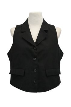 storets.com Gracie Suit Vest Tailored Button-up Vest For Workwear, Classic Workwear Vest With Button Closure, Single Breasted Button-up Work Vest, Classic Workwear Vest With Buttons, Single-breasted Button-up Vest For Work, Single-breasted Button-up Work Vest, Casual Business Vest With Button Closure, Black Cotton Vest For Work, Solid Vest With Pockets For Workwear