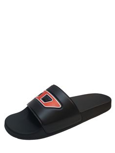 The Diesel Mayemi style Y02800P4440H8984 is a slip-on sandal with a PVC upper, giving it a sleek and contemporary look. It features an open toe design, allowing for breathability and comfort. The slip-on style makes it easy to put on and take off, providing convenience for daily wear. This product is made in Italy, which is known for its high-quality craftsmanship and attention to detail in the fashion industry. Synthetic UpperRound toe, Slip on stylePolyester liningRubber soleMade in Italy Leather Slide Sandals For Streetwear, Modern Slip-on Slides For Streetwear, Modern Slide Sandals For Streetwear, Modern Slip-on Sandals For Streetwear, Modern Slip-on Slides With Rubber Sole, Casual Black Sandals With Red Sole, Slip-on Synthetic Sandals With Red Sole, Casual Slides With Red Sole, Black Slides With Studded Rubber Outsoles