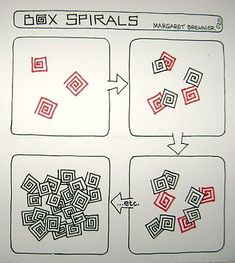 the diagram shows how to draw squares in different ways with markers and pencils on paper