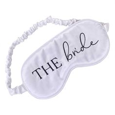 This soft silky sleep mask is the perfect treat for the bride to be!Make sure she gets all the beauty sleep she needs before the big day arrives with this gorgeous sleep mask.Each pack contains 1 x Eye mask measuring 10cm (H) x 20cm (W) with 'The Bride' embroidered text. Halloween Photo Booth, Hen Party Dress, Hen Party Accessories, Bridal Shower Party Favors, Hen Party Gifts, Bridesmaid Pyjamas, Flash Tattoos, Bachelorette Party Outfit, White Bride