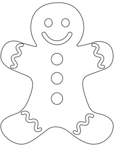 the outline of a ginger is shown in black and white, it looks like he's smiling