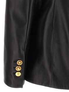 100% Ovis Aries Luxury Evening Blazer With Button Closure, Luxury Blazer With Button Closure, Luxury Blazer With Double Button Closure, Luxury Double Button Blazer, Luxury Double Button Evening Blazer, Elegant Leather Blazer For Evening, Elegant Leather Evening Blazer, Elegant Leather Party Blazer, Luxury Leather Blazer With Double Button Closure