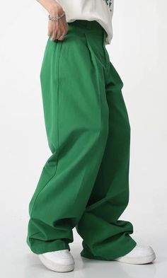 Introducing a style staple for the modern-day soft boy—high-waisted pants that marry comfort and flair. Available in shades like green, pink, and black, these trousers offer a versatile color palette to fit your mood. The high waistline elongates your frame, while the zip and button fastening ensure a snug, adjustable fit. Men's pants Soft boy aesthetic High waist Zip & button fastening 4 pockets Wide leg Baggy High Waist Baggy Pants, Soft Boy Aesthetic, Fall Sweaters For Women, Aesthetic Clothing Stores, Denim Hoodie, Jogger Pants Casual, Like Green, Soft Boy, Boy Aesthetic