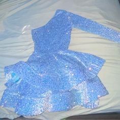 Sparkly Blue Birthday Dress. Size Xs Blue Birthday Dress, Blue Sparkly Dress, Custom Made Dress, Made Dress, Blue Tulle, Blue Birthday, Dresses Blue, Sparkly Dress, Birthday Dress