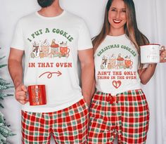 Matching Pregnancy Announcement Shirt for Couples Christmas - Etsy Christmas Pj Ideas, Couples Christmas Shirts, Christmas Pregnancy Announcement Shirt, Couples Pajamas, Pj Ideas, Cute Couple Things, Matching Christmas Outfits, Christmas Baby Announcement, Affordable Christmas Gifts