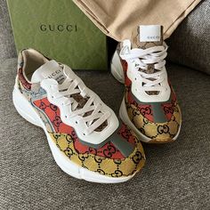 Nib Gucci Rhyton Multicolor Sneakers Size 39, Comes With Box And Dust Bag, This Will Fit A Size 8.5 American. Price Firm I Dont Steal My Items So Please Do Not Be A Low Baller!!! Yellow Gucci Sneakers With Branded Insole, Designer Multicolor Sneakers With Rubber Sole, Luxury Multicolor Round Toe Sneakers, Designer Yellow Sneakers With Round Toe, Luxury Yellow Sneakers With Rubber Sole, Luxury Yellow Sneakers With Round Toe, Gucci Yellow Sneakers With Round Toe, Multicolor Gucci Sneakers With Rubber Sole, Luxury Multicolor Sneakers For Streetwear