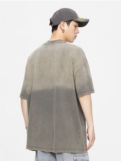 GTRG cotton short sleeve shirt, gradient effect and fading throughout, rib knit crewneck, dropped shoulders, text printed at front. Composition - 100% Cotton Asian Sizing: Size Up 1 Size For US/EU Fit Size Up 2 Sizes For US/EU Oversized Fit Model: 180cm/56kg 5’11/123lbs wearing size XL Grey Tshirt, Knit Crewneck, Oversized Tee, Cotton Shorts, Oversized Fits, Drop Shoulder, Short Sleeve Shirt, Rib Knit, Fitness Models