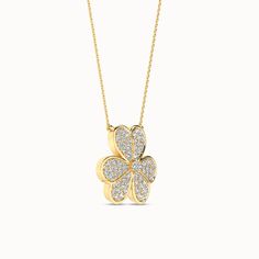 This Lucky Necklace showcases a floral motif with each petal embellished in diamond accents that capture the timeless beauty of blossoms. The floral diamond necklace design symbolizes luck and prosperity, making it a thoughtful and cherished gift. Lucky Necklace, Replica Jewelry, Diamond Necklace Designs, Necklace Design, Vs Diamond, Diamond Settings, Diamond Pendant Necklace, Diamond Clarity, Necklace Designs