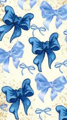 blue and white bows on a beige background