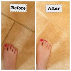 two pictures of someone's feet with red nail polish on them and the bottom one has