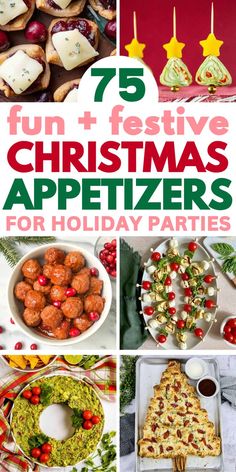 The best quick and easy appetizer recipes for christmas party ideas for kids and adults, include cold make ahead no bake dips, vegetarian holiday finger foods, and Christmas snack food recipes for a crowd. Cheese Christmas, Christmas Potluck, Fancy Appetizers, Festive Appetizers, Christmas Appetizers Party, Elegant Appetizers, Easy Appetizers