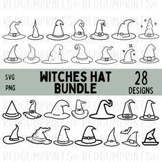 witches hat bundle for halloween svg, dxf and png