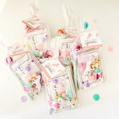 there are many small candies wrapped in plastic bags