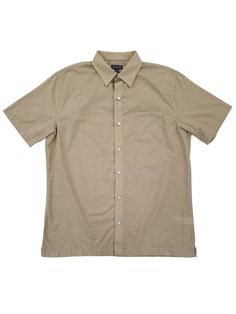 Mens Khaki Chinchilla Classic Fit Air Short Sleeve Button-Down Shirt This Van Heusen Air shirt features moisture wicking technology to help keep you cool and dry while staying active. It has a classic fit and is easy to care for letting you wear it straight from the dryer. Short sleeve button-down shirt Men's sizes Classic fit Moisture wicking Single chest pocket Easy care Material: 65% cotton, 35% polyester Made in Bangladesh Payment We accept PayPal as our payment method. Immediate payment is Cotton Camp Shirt With Button Closure And Spread Collar, Beige Camp Collar Shirt With Button Closure, Solid Cotton Camp Shirt With Buttons, Beige Camp Collar Shirt With Buttons, Beige Shirt With Buttons And Camp Collar, Collared Beige Camp Shirt With Button Closure, Beige Collared Camp Shirt With Button Closure, Casual Unstructured Beige Shirt, Everyday Khaki Shirt With Buttons