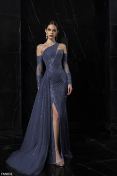 Indulge in elegance with the Azzure Couture FM9038 evening dress from the Spring 2024 Collection. Elevate your style with this exquisite piece that exudes sophistication and grace. Stand out at any special occasion with this luxurious gown. Azzure Couture, Annie Core, Event Advertisement, Character Design Clothing, Princess Fantasy, Beautiful Ball, Plastic Dress, Blue Outfits, Dresses Princess