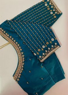 Intricately Embroided Maggam Blouse in Aqua Green Traditional Glamour Bridal Custom Blouse Saree Blouse Maggam Work Blouse Designer Wear - Etsy Blouse Tracing Designs, Saree Blouse Maggam Work, Maggam Blouse, Blouse Designer, Maggam Work Blouses, Maggam Work Blouse