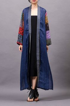 #cardigan #outerwear #ethnic Blue Bohemian V-neck Outerwear, Cotton Patchwork Cardigan, Spring V-neck Patchwork Cardigan, Casual Patchwork Kimono For Fall, Fall Patchwork Long Kimono, Summer Patchwork Cardigan, Bohemian Blue V-neck Outerwear, Long Patchwork Summer Outerwear, Summer Long Patchwork Outerwear