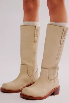 Blaze Pull-On Boots | Free People Frye Boots, Free People Shoes, Shoe Inspo, Pull On Boots, Leather Block Heels, Shoe Obsession, Dream Shoes, Tall Boots, Boho Clothing