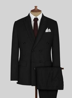 Make a move towards greater freedom, comfort and versatility in our Napolean Black Wool Suit that will also prove to be a stylish choice in your tailoring repertoire. Crafted from wool blend, the wool suit has the right balance of classic and boundary-push. Combine it with a crisp white shirt, plain gray tie and polished black dress shoes.  Look Includes   Napolean Black Wool Fabric  Double Breasted Jacket Style  Peak Lapel   Horn Royal   Black  Buttons  Single Vent  Three Cuff Buttons  Two Welt Black Wool Fabric, Grey Tweed Suit, Herringbone Tweed Jacket, White Linen Suit, Green Velvet Jacket, Peaky Blinders Suit, Royal Blue Suit, Herringbone Jacket, Black Dress Shoes