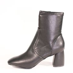 Looking for the perfect black bootie? Here it is! Strut the streets in these ankle fitted classic black booties. Go from professional to rockstar in our BALLYN faux suede or faux leather booties. Perfect minor stretch around the ankle with a low block heel to finish. Trendy Stretch Boots With Round Toe, Trendy Ankle-high Boots For Night Out, Winter Chelsea Boots With Stacked Heel, Winter Stretch Boots With Round Toe, Fall Party Chelsea Boots High Ankle, Fall Party High Ankle Chelsea Boots, Trendy Ankle Boot Heeled Boots For Night Out, Trendy Heeled Ankle Boots For Night Out, Trendy Mid-calf Heeled Boots Medium Width