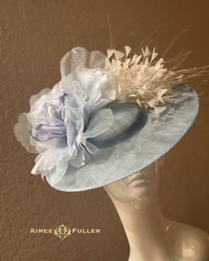 Kentucky Derby Fascinator Heavenly floral-feather array on this lightweight asymmetrical saucer fascinator, perfect for race day or wedding!      Del Mar Races, Royal Ascot, Melbourne Cup, hat contests, weddings, cocktail parties, high tea, and more.   FASCINATORS AND HATS AVAILABLE in MULTIPLE COLORS-please message us to see if we can meet your request. *FREE SHIPPING Handmade by Aimee Fuller in Southern California   Though often copied by hobbyists and even high-end department stores, discriminating fashionistas from all walks of life count on Aimee's pieces to lead the trends and make one-of-a-kind statements in their ensembles, fashion shoots, and style shows. You can also see her designs on everyone from judges to Real Housewives; from news anchors to Hollywood stylists; and from ladi Formal Mini Hats With Feather Trim For Spring, Spring Formal Feather Trim Costume Hat, Spring Formal Costume Hat With Feather Trim, Formal Spring Costume Hat With Feathers, Spring Formal Costume Hat With Feathers, Fitted Short Brim Fascinator With Feather Trim, Formal Summer Costume Hats With Feather Trim, Fitted Top Hat With Feather Trim For Kentucky Derby, Summer Evening Costume Hat With Feather Trim