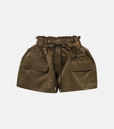 Technical twill shorts in green - Sacai | Mytheresa Twill Shorts, Green Shorts, Color Names, Uganda, Short Outfits, Short Pants, Drawstring Waist, Designing Women, Clothing And Shoes