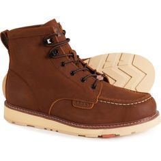 Slip-resistant Moc Toe Work Boots, Rugged Plain Toe Work Boots, Rugged Work Boots With Plain Toe, Steel Toe Boots For Outdoor Work, Slip-resistant Moc Toe Boots For Outdoor Work, Moc Toe Slip-resistant Boots For Outdoor Work, Brown Moc Toe Work Boots With Reinforced Toe, Sturdy Moc Toe Boots For Outdoor Work, Rugged Moc Toe Work Boots With Reinforced Stitching