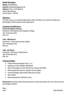 a resume for a computer engineer with no work experience