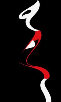 a red and white swirl on a black background