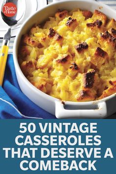 the cover of 50 vintage casseroles that deserves a come back