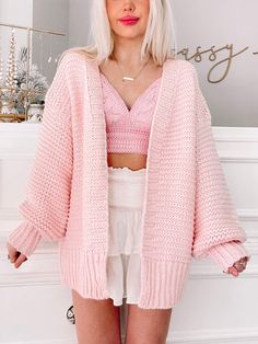 Tops | Sassy Shortcake Boutique - Sassy Shortcake Pink Fluffy Cardigan, Valentines Day Outfits Pink, Girly Spring Outfits, Girly Outfits Classy, Cute High School Outfits, Sparkle Romper, Definition Of Cute, Sassy Shortcake, Coquette Art